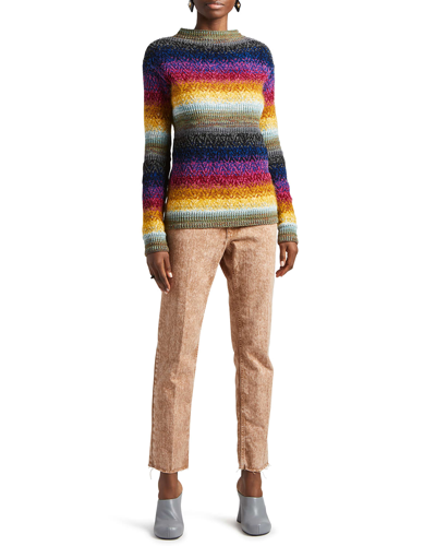 Shop Marni Funnel-neck Knit Sweater In Multicolou