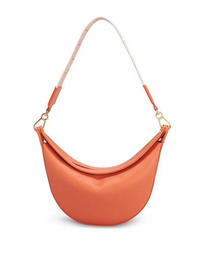 Shop Loewe Luna Small Flap Leather Shoulder Bag In Orange