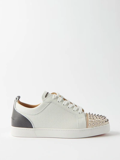 Christian Louboutin Louis Junior Spike-embellished Leather Trainers In Black