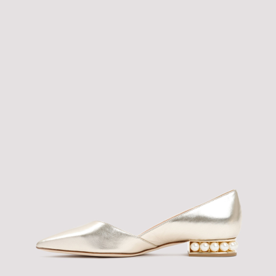 Shop Nicholas Kirkwood Casati D`orsay Ballerina Flat Shoes In Metallic