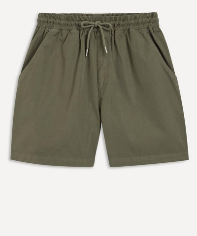 Shop Colorful Standard Organic Twill Shorts In Dusty Olive
