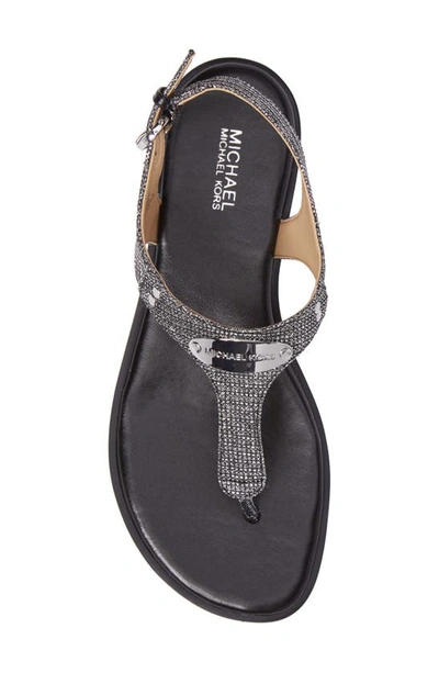 Shop Michael Michael Kors 'plate' Thong Sandal In Silver Glitter