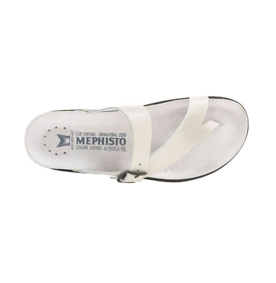 Shop Mephisto 'helen' Sandal In Soft White Waxy Leather