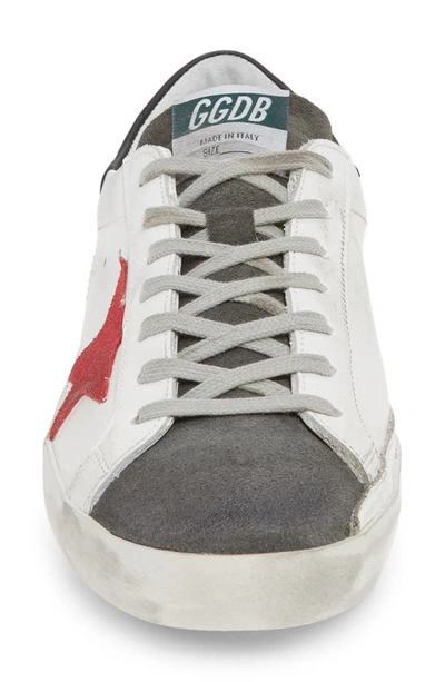 Shop Golden Goose Super Star Sneaker In White Leather-red Suede