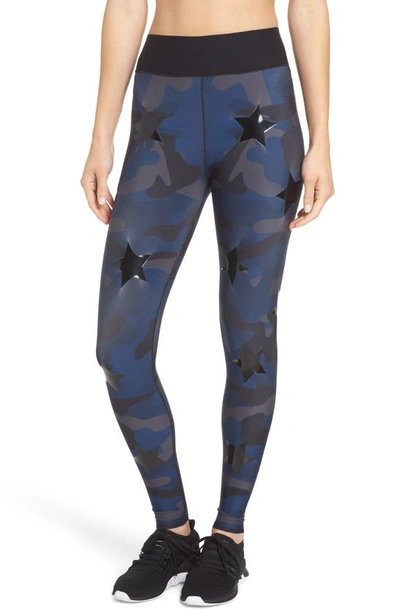 Shop Ultracor Camo Knockout Leggings In Oxford Blue Patent