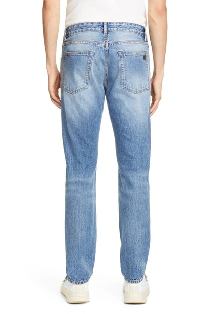 Shop Palm Angels Needled Logo Jeans In Light Wash