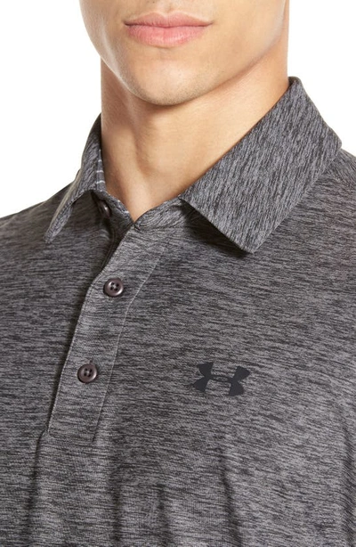Shop Under Armour 'playoff' Loose Fit Short Sleeve Polo In Carbon Heather
