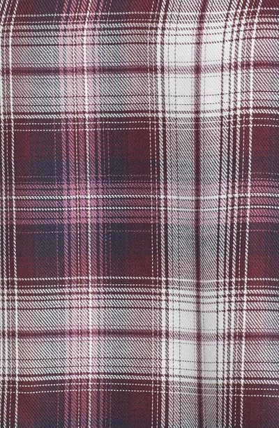 Bobeau Plaid Ruffle Top In Purple Plaid