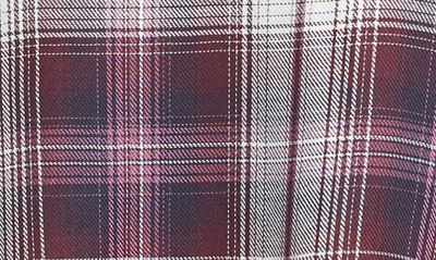 Bobeau Plaid Ruffle Top In Purple Plaid