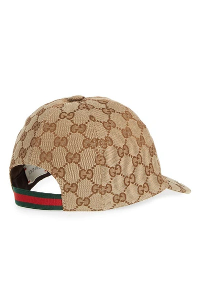 Shop Gucci Logo Baseball Cap In Cocoa