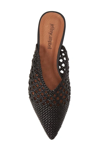 Shop Jeffrey Campbell Leno Woven Pointed Toe Mule In Black
