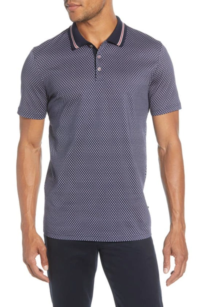 Shop Ted Baker Carpark Slim Fit Print Polo In Navy