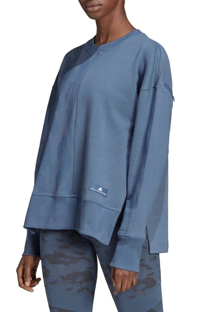 Shop Adidas By Stella Mccartney Camo Detail Vented Sweatshirt In Tech Ink