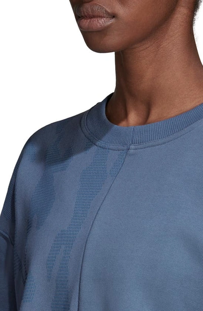 Shop Adidas By Stella Mccartney Camo Detail Vented Sweatshirt In Tech Ink