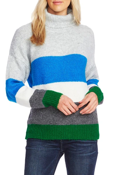 Shop Vince Camuto Colorblock Turtleneck Sweater In Peacock