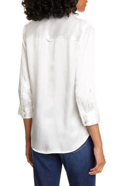 Shop L Agence Dani Silk Charmeuse Blouse In Ivory