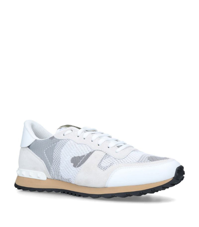 Shop Valentino Camouflage Sneakers In White