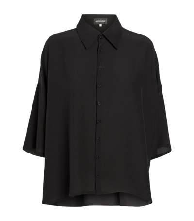 Shop Eskandar Silk A-line Shirt In Black