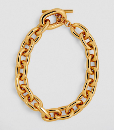Shop Rabanne Chain Necklace In Gold