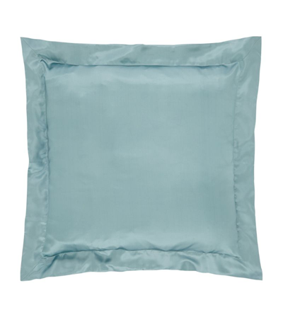 Shop Gingerlily Silk Teal King Square Pillowcase (65cm X 65cm) In Green