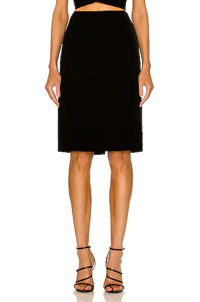 Shop Saint Laurent Satin Laque Skirt In Noir