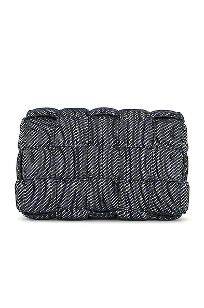Bottega Veneta Small Cassette Crossbody Bag In Indigo & Gold