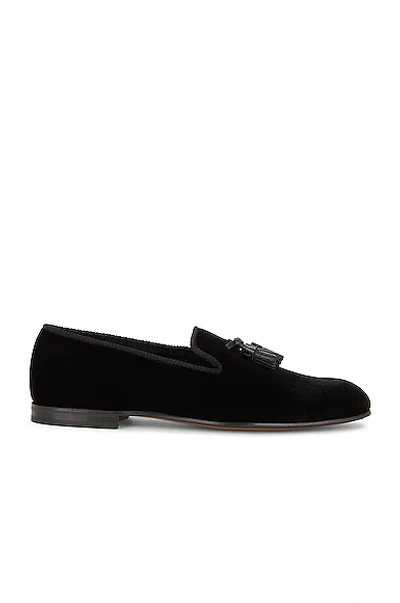 Tom Ford Nicolas Tassel-detail Velvet Loafers In Black