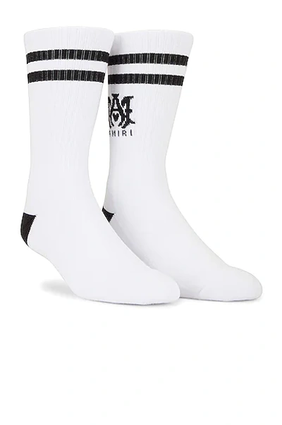 Shop Amiri Ribbed Ma Athletic Socks In Black