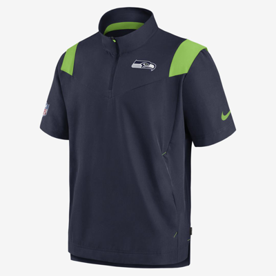 Shop Nike Men's Sideline Coach Lockup (nfl Seattle Seahawks) Short-sleeve Jacket In Blue