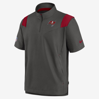 Shop Nike Men's Sideline Coach Lockup (nfl Tampa Bay Buccaneers) Short-sleeve Jacket In Grey