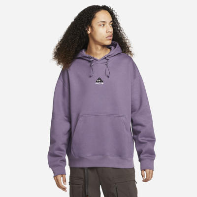Shop Nike Acg Therma-fit Fleece Pullover Hoodie In Canyon Purple,amethyst Wave,summit White