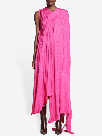 Shop Balenciaga Asymmetric Pink Dress