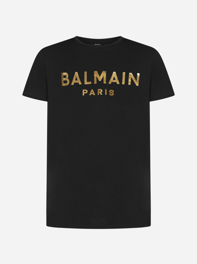 Shop Balmain Logo Cotton T-shirt
