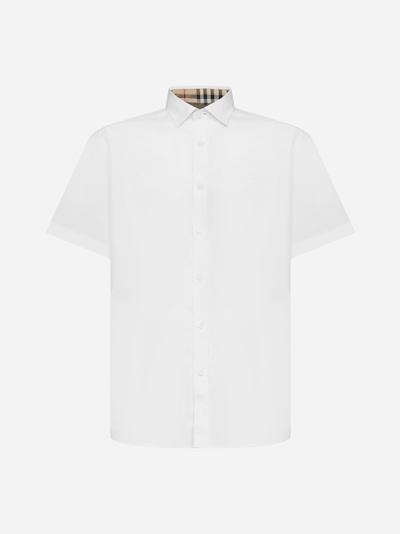 Shop Burberry Tb Logo Cotton Shirt