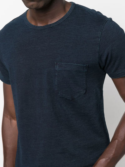 Shop Ralph Lauren Rrl Patch-pocket Short-sleeve T-shirt In Blue