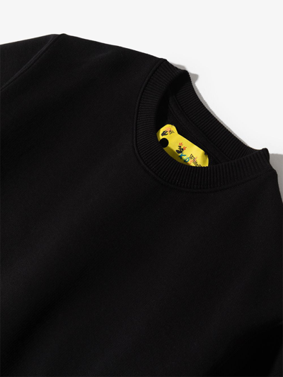 Shop Off-white Logo-tape Crew Neck Sweatshirt In Black