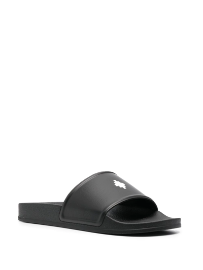 Marcelo Burlon County Of Milan County Cross Rubber Slides In Schwarz