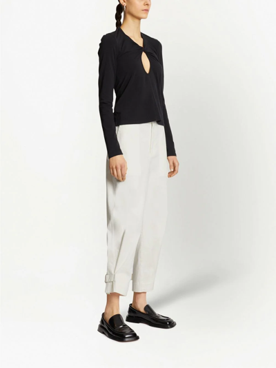 Shop Proenza Schouler White Label Cotton Twill Trousers In Weiss