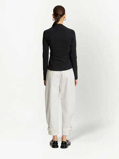 Shop Proenza Schouler White Label Cotton Twill Trousers In Weiss