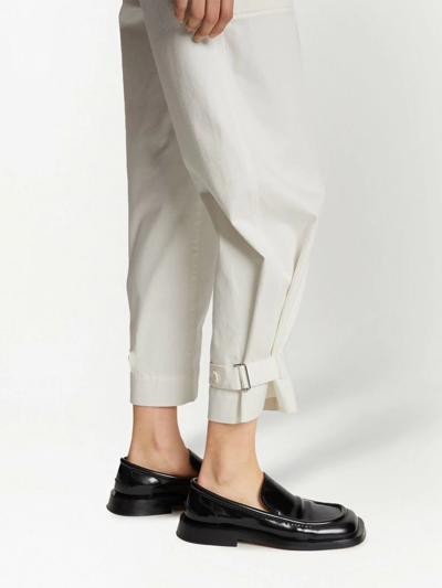 Shop Proenza Schouler White Label Cotton Twill Trousers In Weiss