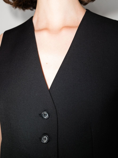 The Frankie Shop Gelso Grain De Poudre And Satin Vest In Black