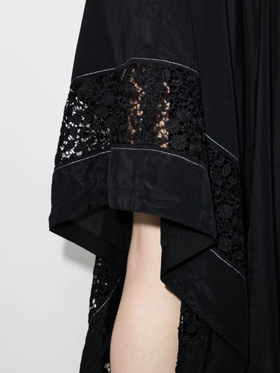 Jw Anderson Asymmetric Corded Lace-trimmed Taffeta Skirt In Schwarz