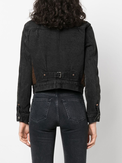 Shop Ralph Lauren Rrl Faux-shearling Denim Jacket In Black