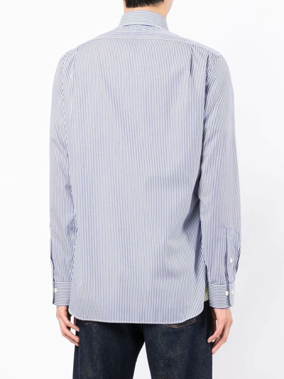 Polo Ralph Lauren Pinstriped Button-down Shirt In Blue