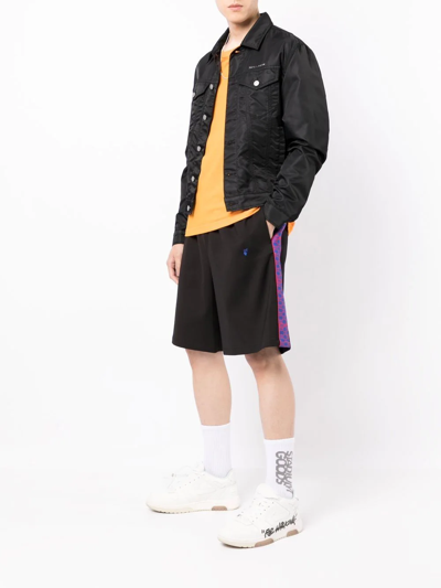 Shop Off-white Monogram Band Track Shorts In Schwarz