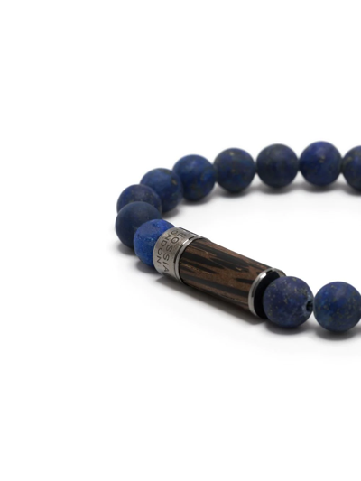 Shop Tateossian Palma Nera Wood Bracelet In Blue