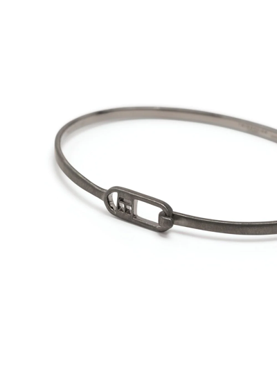 Shop Tateossian T-bangle Brushed Bracelet In Grey