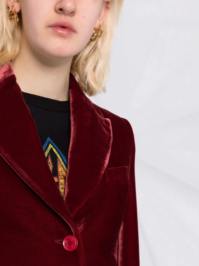 Shop Boutique Moschino Single-breasted Blazer Jacket In Red