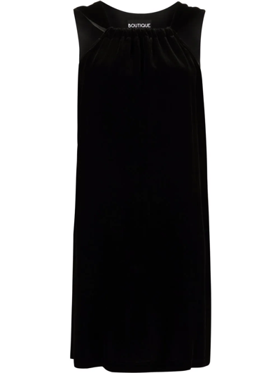 Shop Boutique Moschino Sleeveless Shift Mini Dress In Black