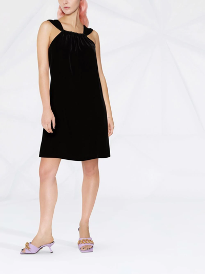 Shop Boutique Moschino Sleeveless Shift Mini Dress In Black